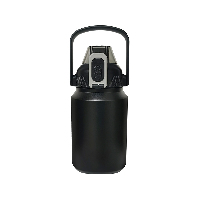 Portable Anti-Slip Dust-Proof Flip Thermos Cup Lid With Straw Stainless Steel Sports Bottle