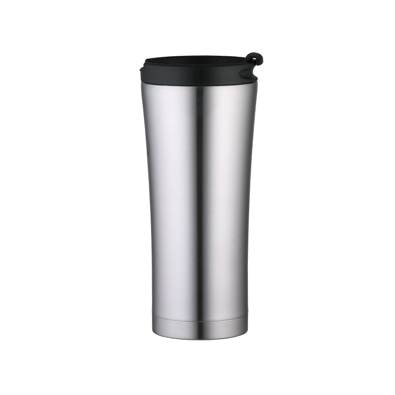 Straight Flip-Top Stainless Steel Travel Flask Insulated Cup Portable Car Cup