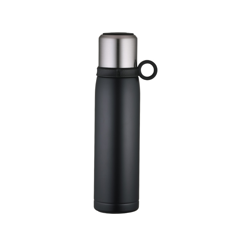 600ml Straight Cup Stainless Steel Sports Bottle With Ring That Can Be Lifted With One Finger