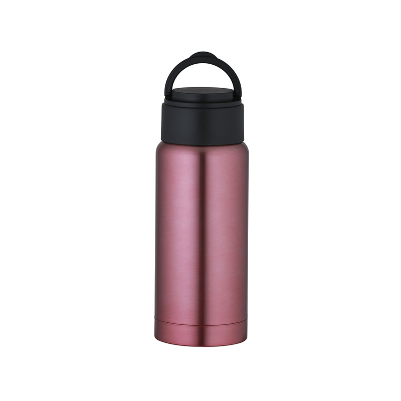 Sandblasted Mirror Polished Finish Stainless Steel Sport Vacuum Bottle With Carrying Handle
