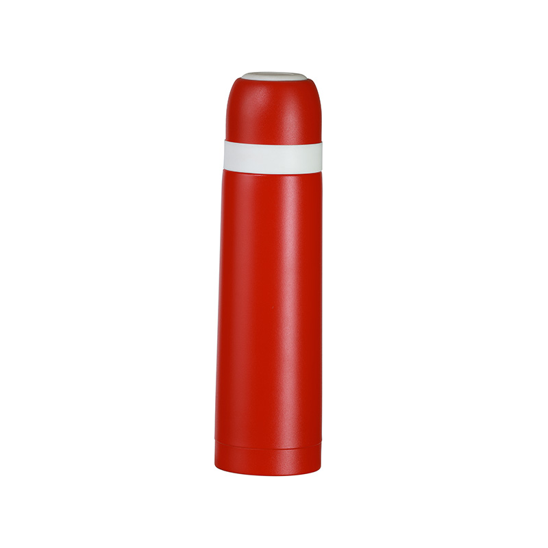 Bullet Head PP Plastic Cover Stainless Steel Vacuum Bottle With Carrying Rope
